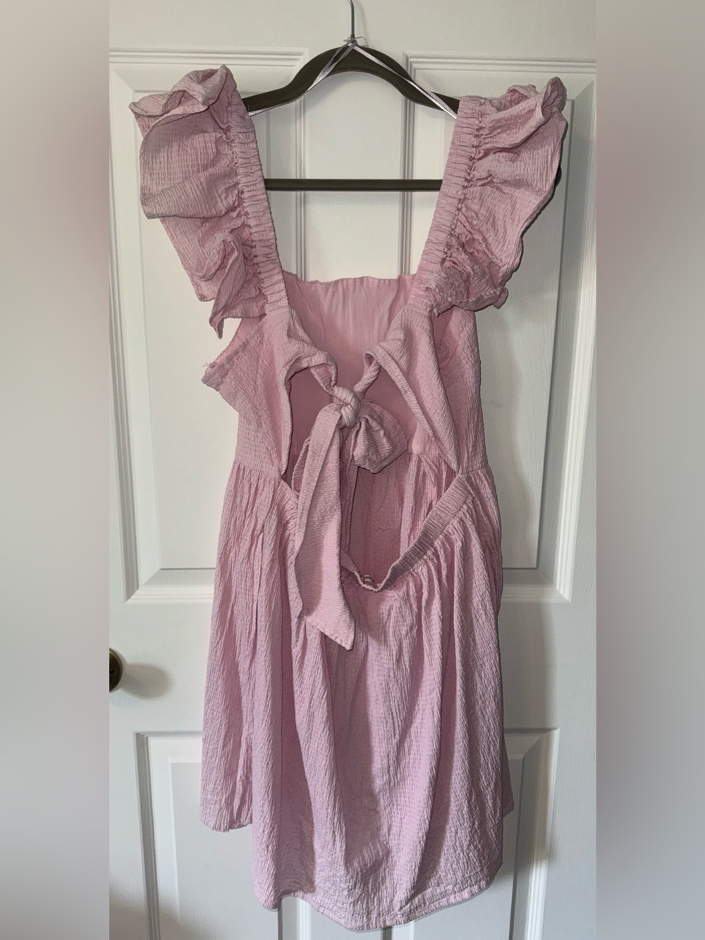 Pink Ruffle Strap Summer Dress - Picture 2 of 4